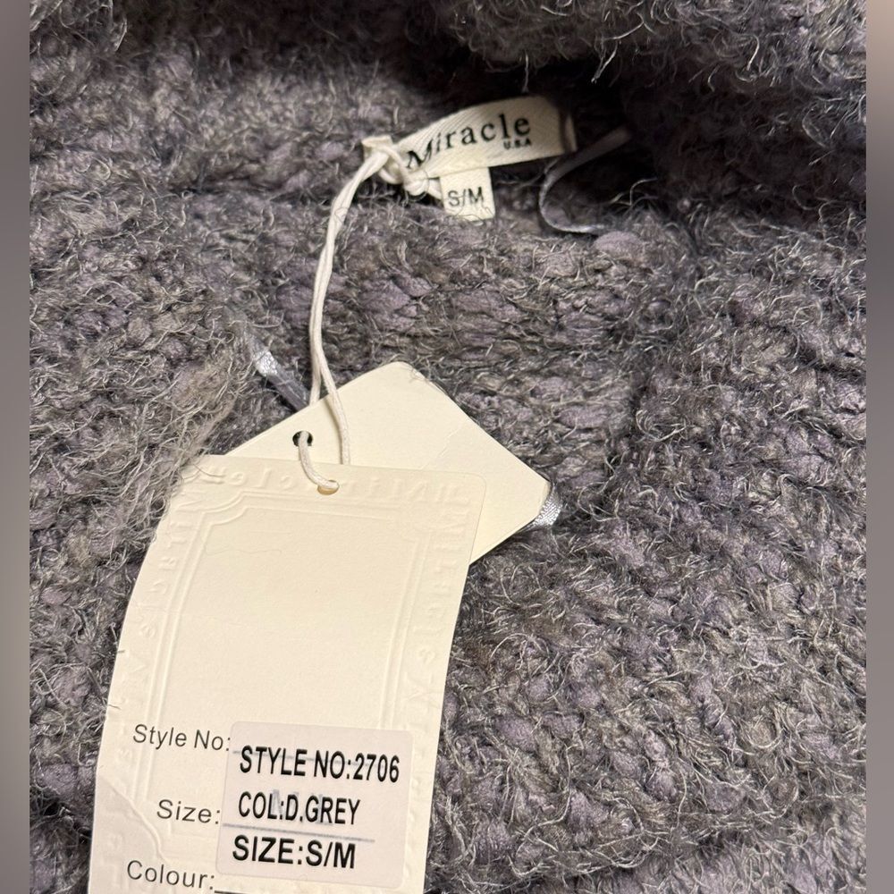 NWT Miracle Heather Gray Cowl Neck Sweater - Picture 11 of 11